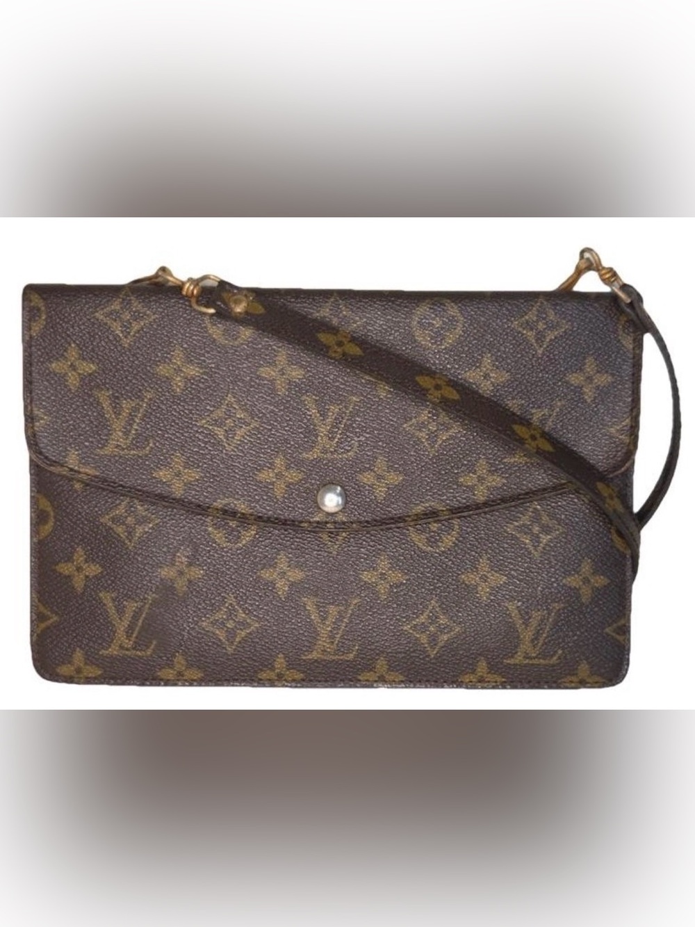 Louis Vuitton Monogram Flap Pochette - Brown & Gold Hardware